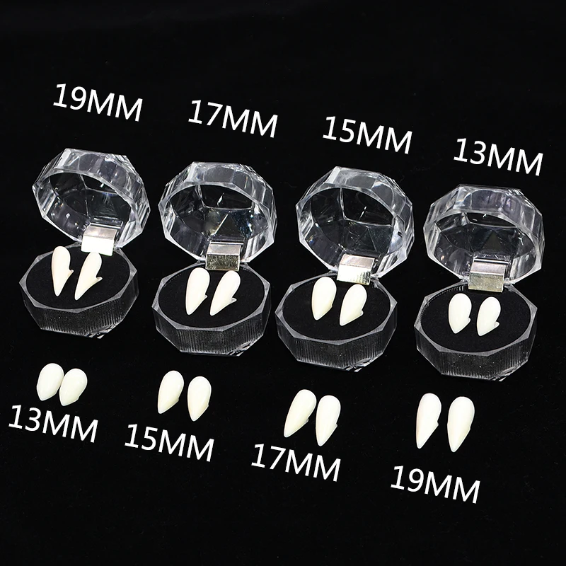 1 Pair Multi-size Avail Vampire Teeth Horror Halloween Resin Fangs Dentures DIY For Masquerade Party Decor Cosplay Costume Props