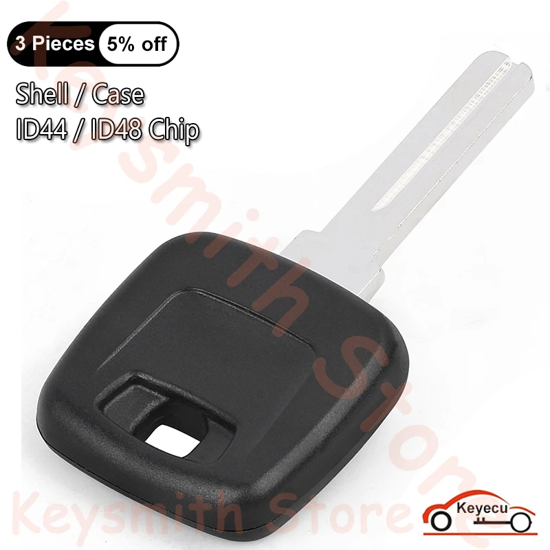 

KEYECU for Volvo S40 V40 C70 S70 S90 V90 S80 S60 V70 XC70 XC90 1998-2014 Auto Uncut Ignition Transponder Key Fob ID44 ID48 Chip