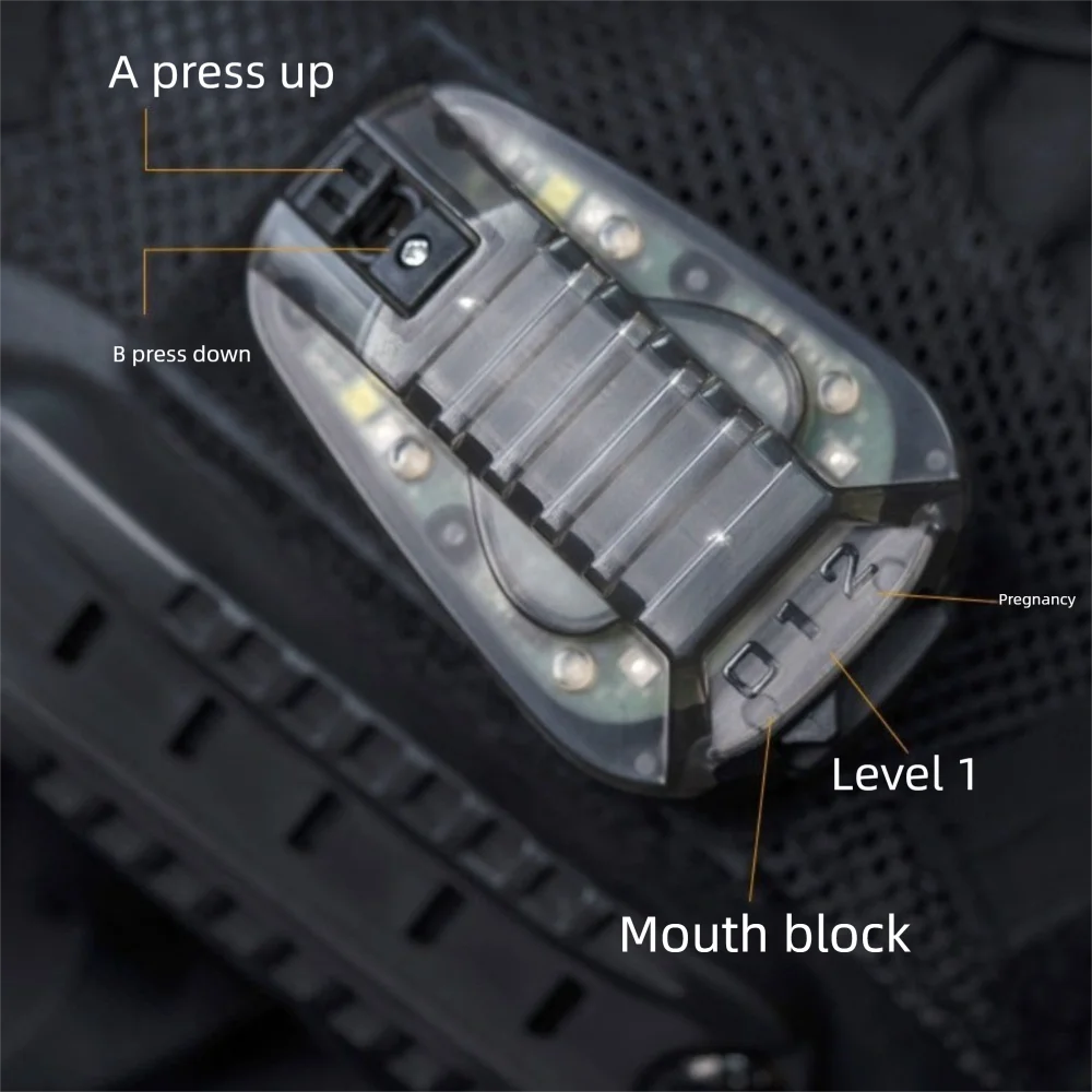 Multi-Color Sports Helmet Light Waterproof Survival Helmet Flashlight Signal Light Identification Lamp Helmet Flashing Light