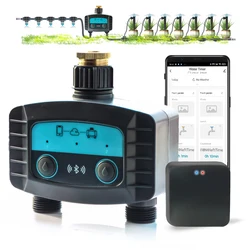 WiFi/Bluetooth-compatible 2-Way Water Timer Garden Irrigation Smart Solenoid Valve for Wireless Phone Remote Watering Controller