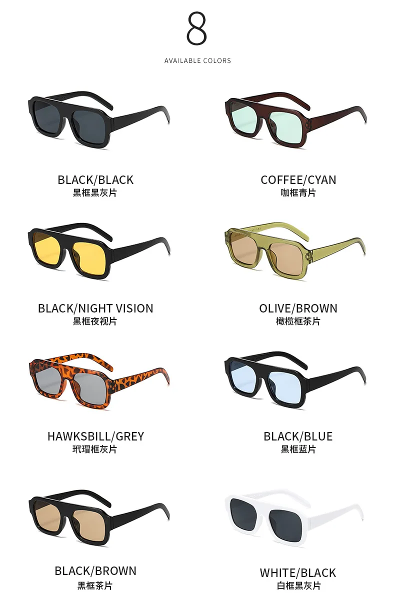 Europäischen Amerikanischen Stil Sonnenbrille Frauen Quadratische Form Große Größe Sonnenbrille Frauen Angeln Fahren Männer Sonnenbrille – Detail 9