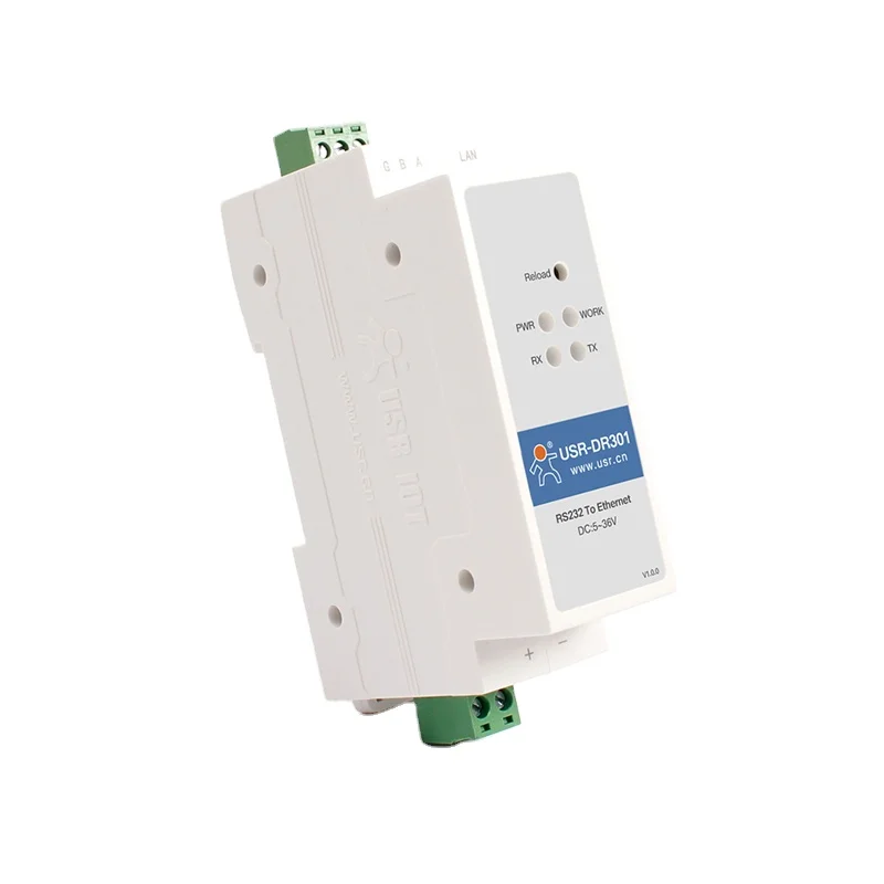 USR-DR301 เกตเวย์ Din Rail Modbus แปลงสัญญาณ Serial RS232 เป็น Ethernet สำหรับเชื่อมต่ออุปกรณ์