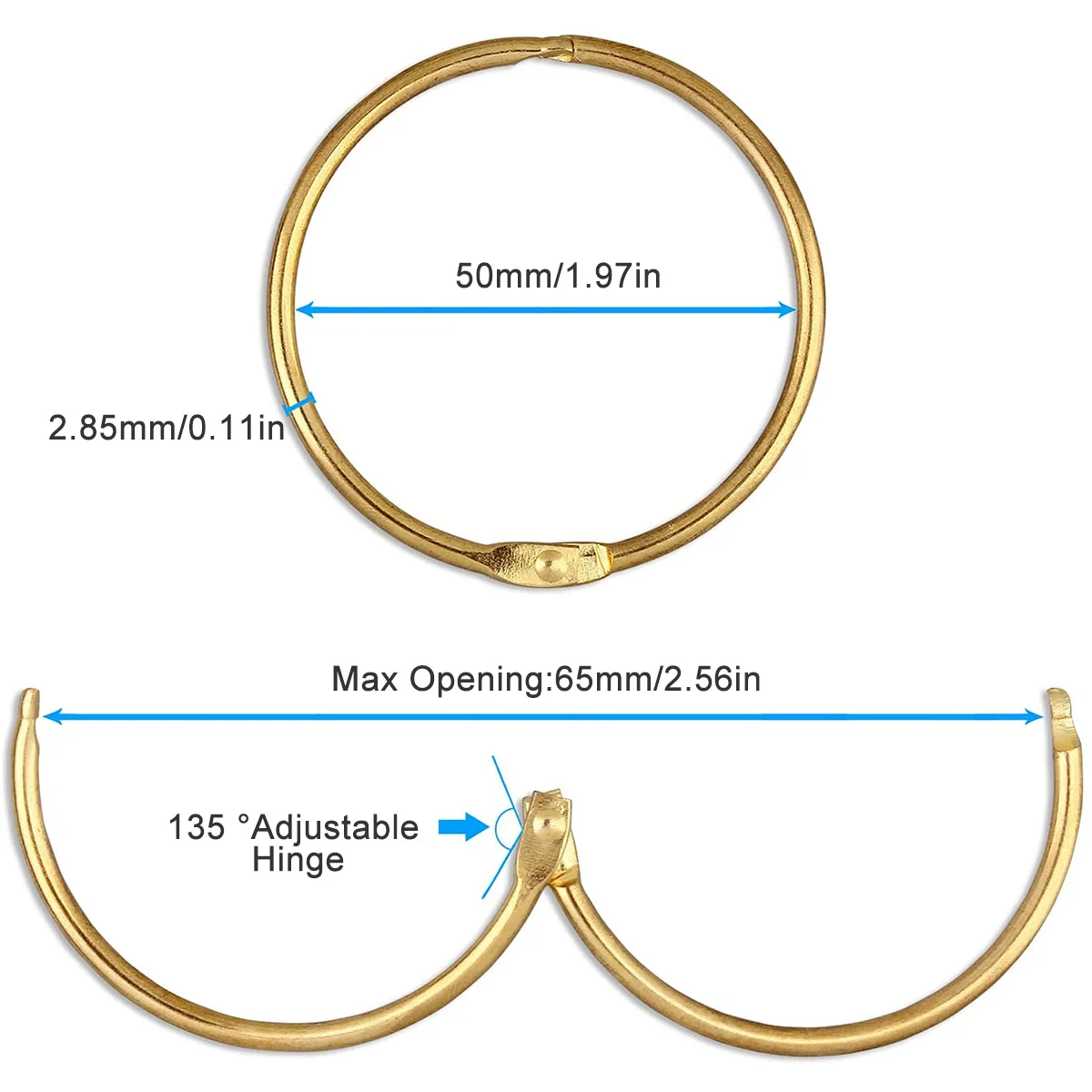 Confezione da 24 anelli per tende O-ring per tende da doccia in metallo decorativo per uso multifunzionale anelli per tende da bagno in ferro