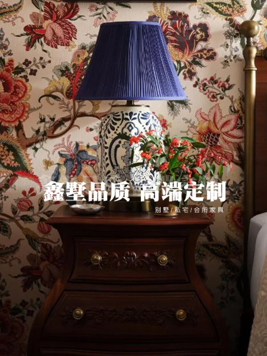 French retro solid wood bed bedroom 1.8 meters painted double bed