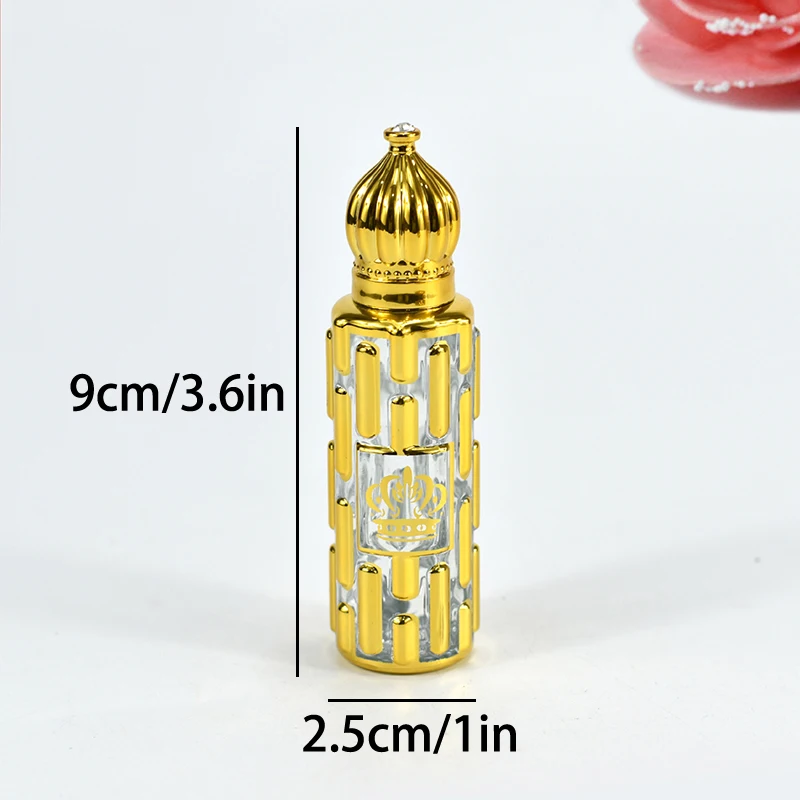 金メッキエッセンシャルオイル容器,ガラスロールスプレーボトル,ミストスプレー,香水噴霧器,15ml