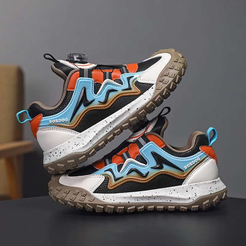 

Детские кроссовки, удобная износостойкая дышащая повседневная обувь с сетчатым верхом, противоскользящая спортивная обувь с вращающейся пряжкой для детей