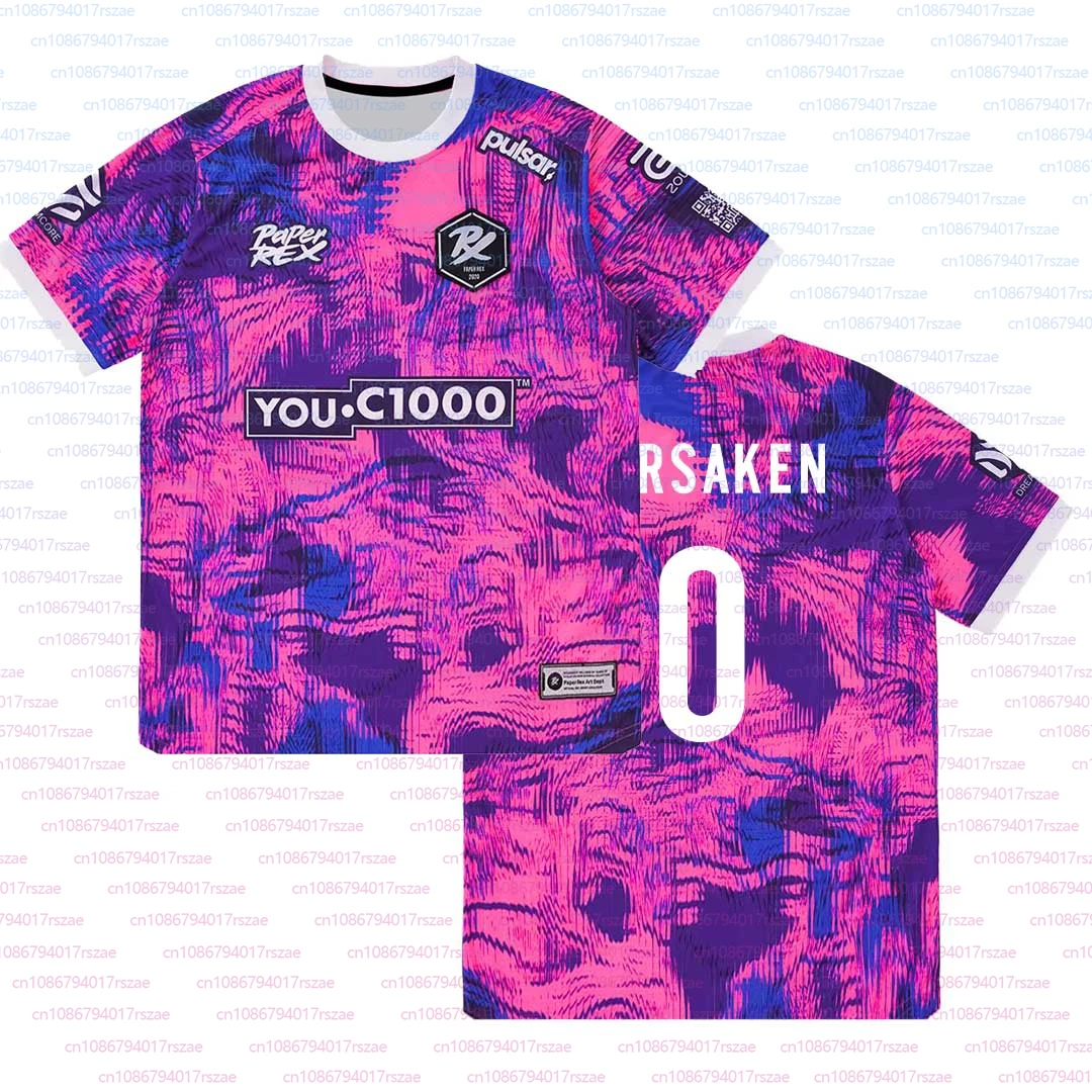 Camiseta de Paper Rex DinoGlitch serie 2025/2026 uniforme VALORANT Esports Club PRX camisetas de moda para hombre F0RSAKEN camisetas de calle
