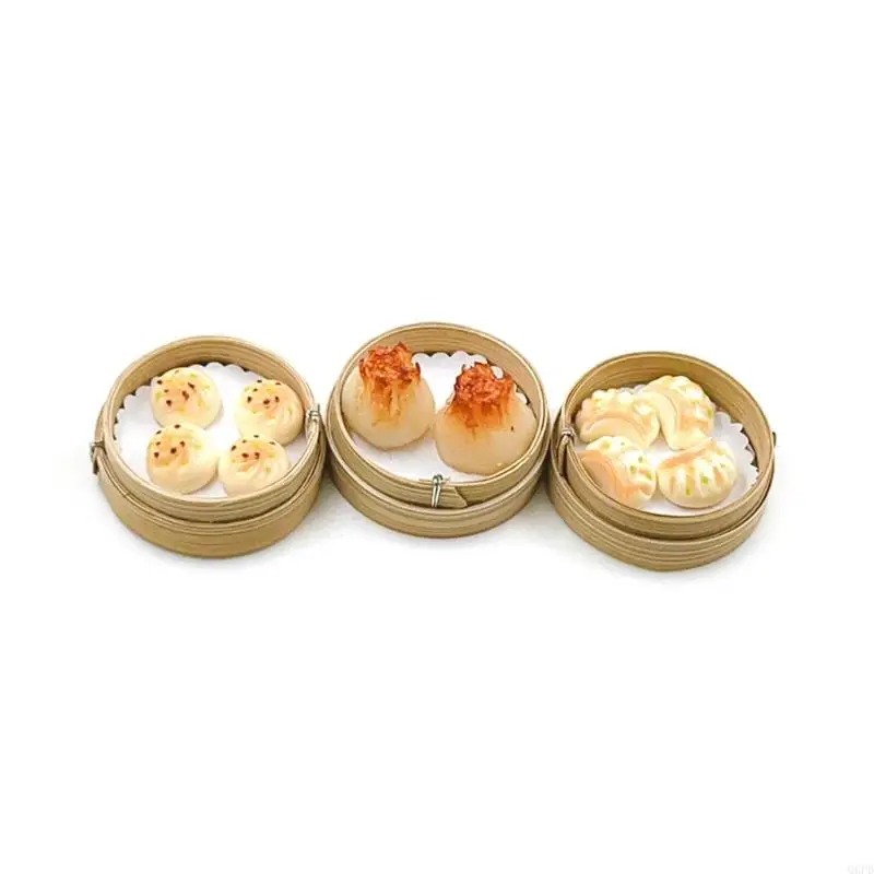 Bộ Bánh Bao Hấp Nhựa Mini Hình Mô Hình Cho Nhà Búp Bê Tỉ Lệ 1/12