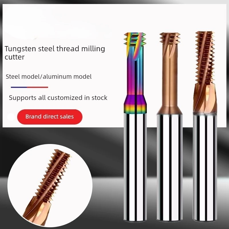 Tungsten Carbide Single Tooth Thread Milling Cutter M1 2 M12 for Steel Aluminum CNC Full Tooth