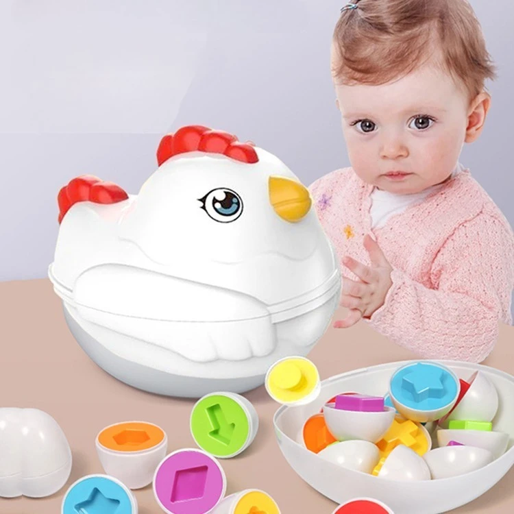 Giocattolo per bambini per bambini abbinamento uovo intelligente apprendimento precoce riconoscimento della forma del colore uovo twist-and-turn simulato piccolo uovo pull-allung