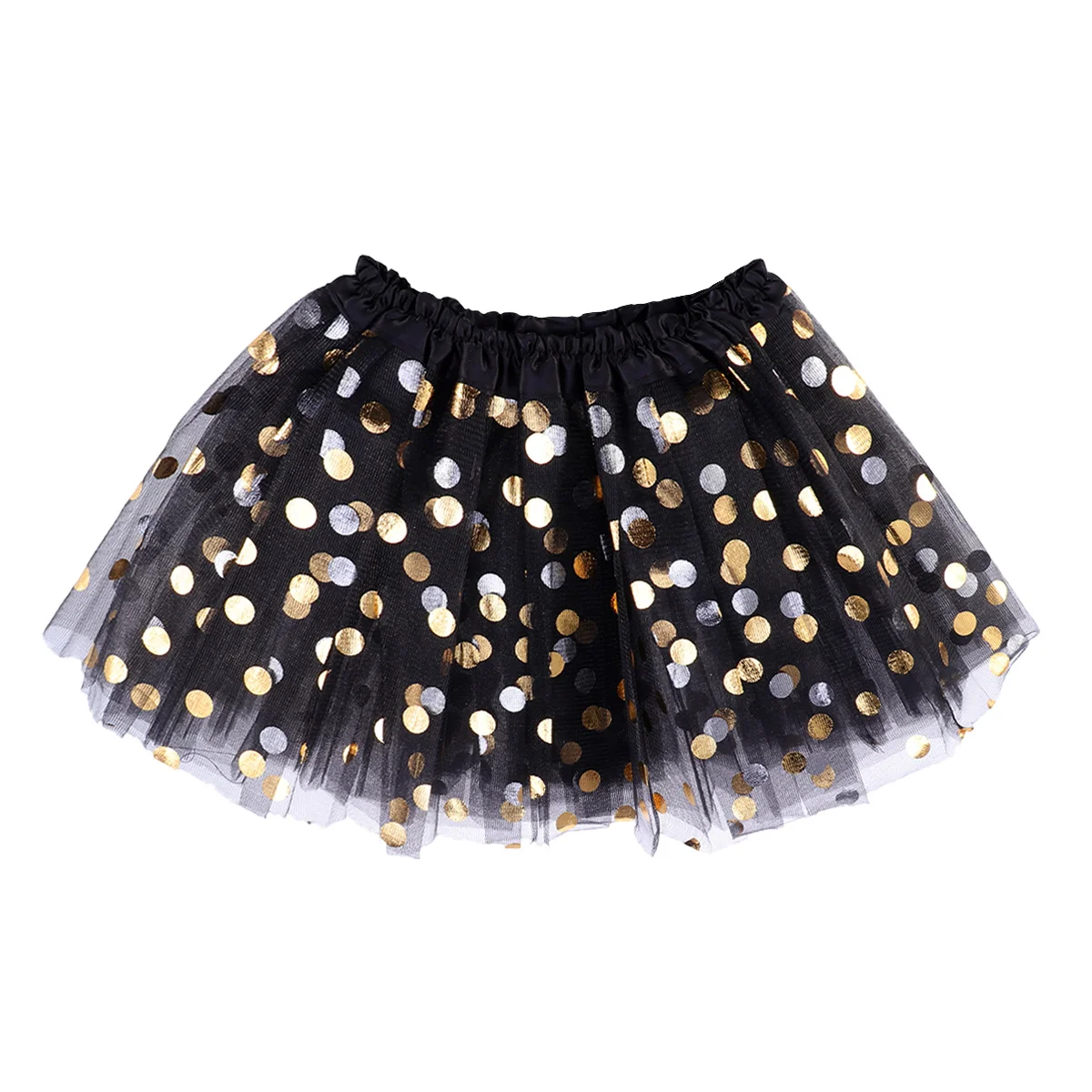

Black Layered Tulle Tutu Skirt Dotted Sequin Ballet Dress Up Party Skirt for Girls Dance Holiday Banquet Skirts for Girls