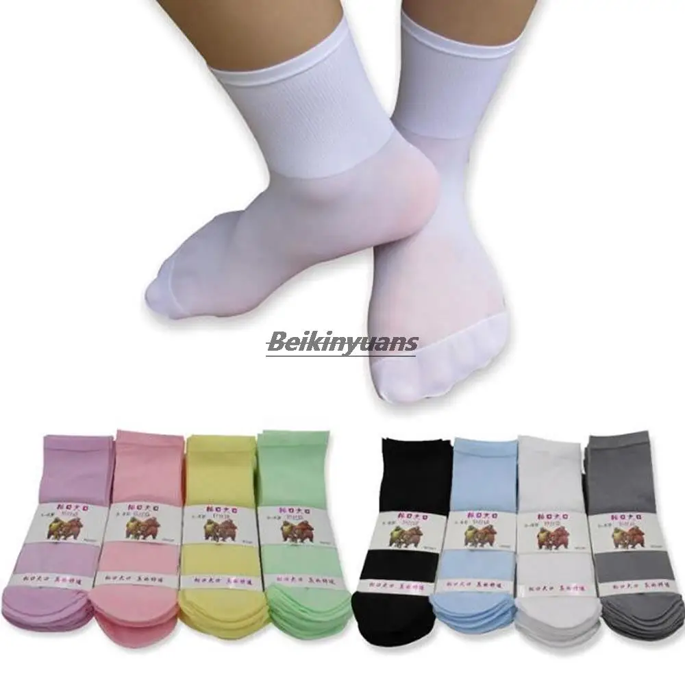 

Socks for boys and children socks in summer thin boys and girls short students white dance children candy-colored crystal sock