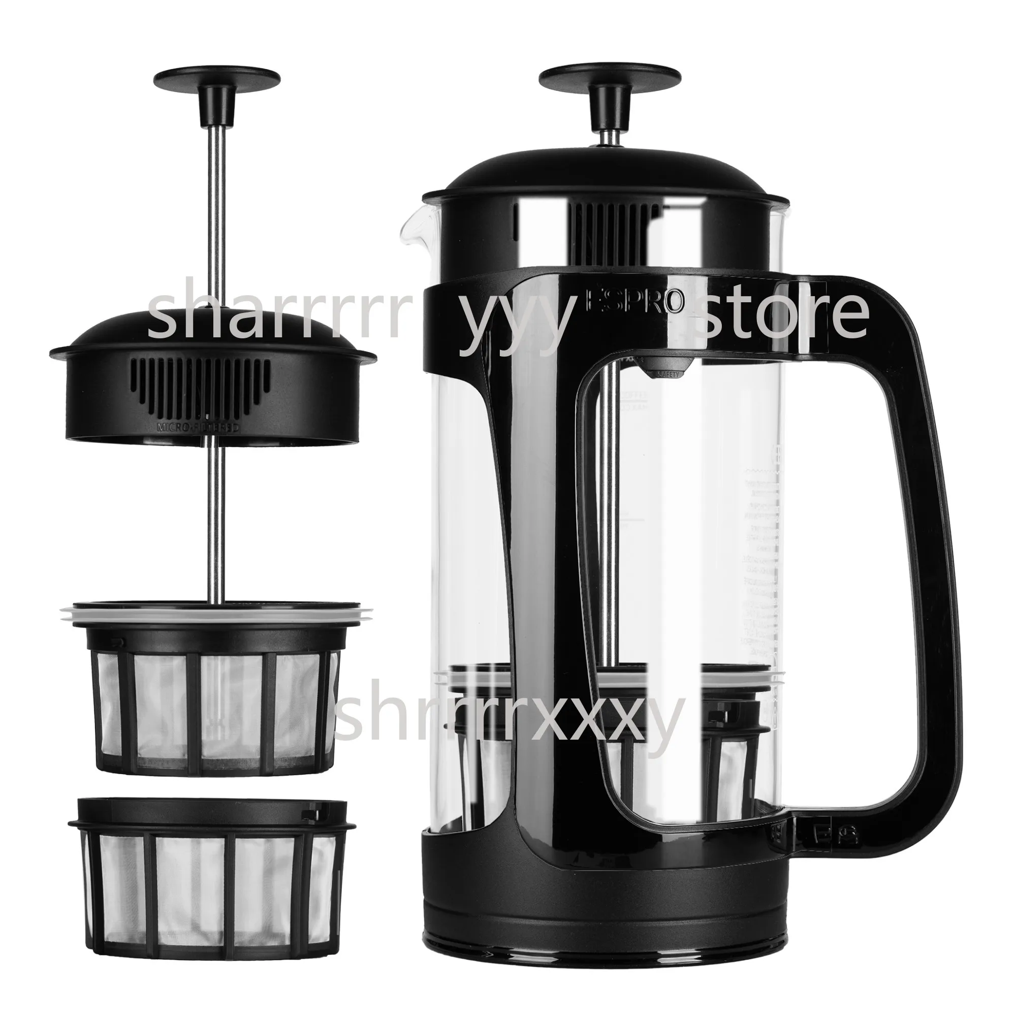 French Press Coffee Maker, Double-Wall Insulated Borosilicate Glass with Micro-Filter, Heat Resistant & Safe for Home Brewing