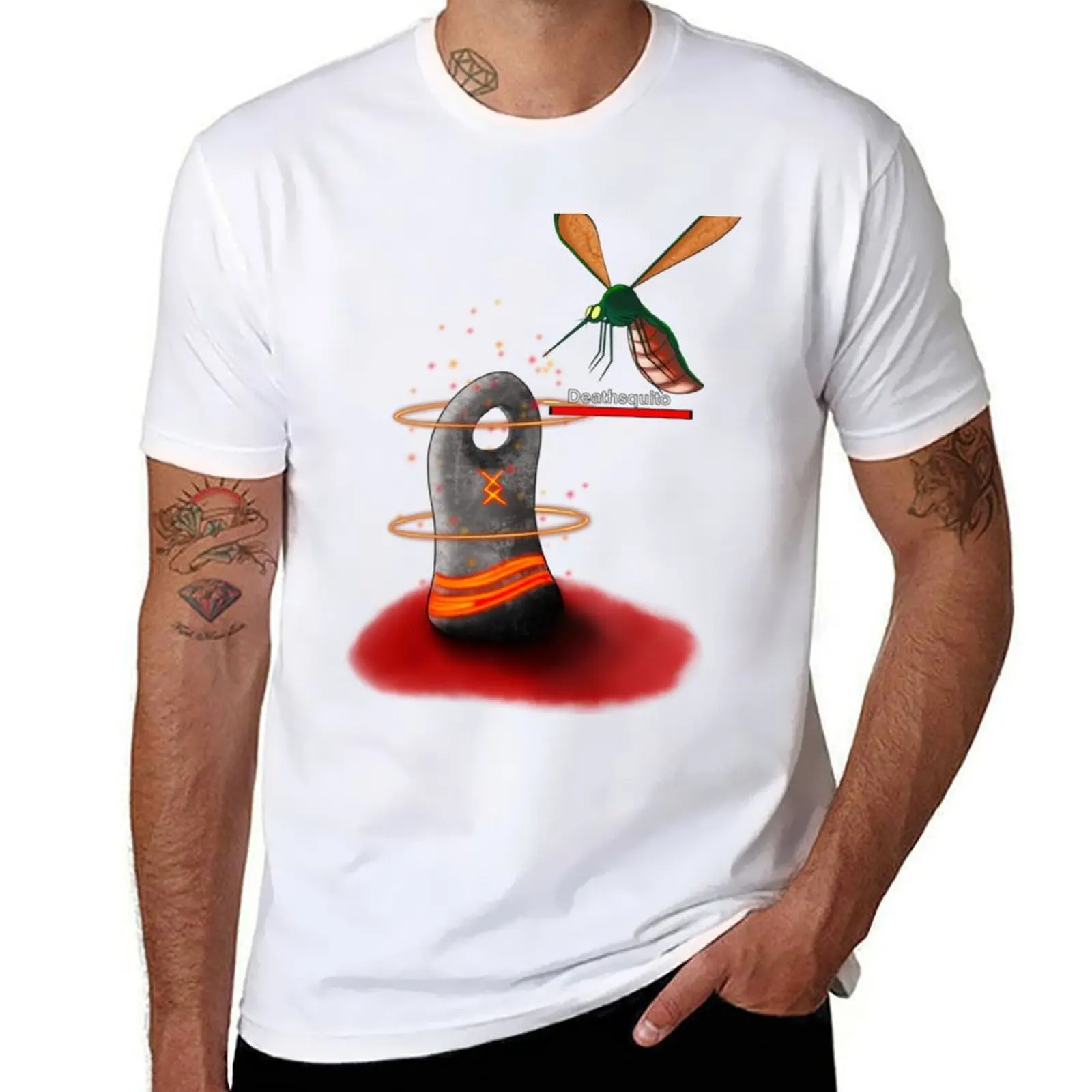 Deathsquito & Stone Valheim T-Shirt man t shirt cotton funny t shirts dark humor T-Shirt