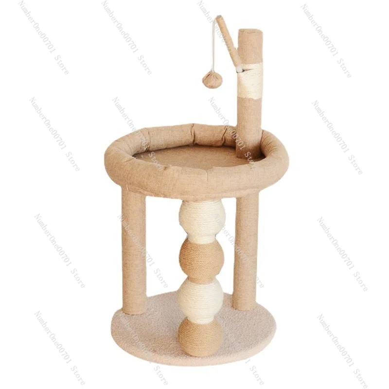 

Cat Climbing Frame Integrated Pet Bed Scratching Board Non-Shedding Cat Tree