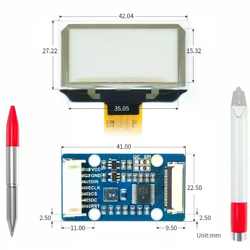 1.51 Inch Transparent OLED Display Module SSD1309 Driver Wide View Angle For DIY