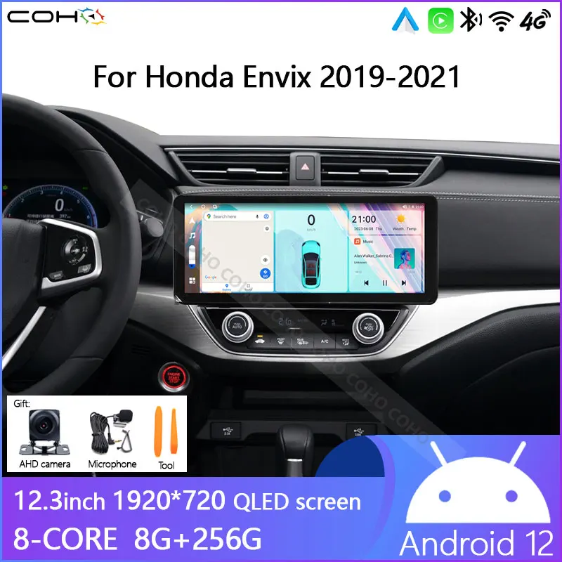 

12.3INCH Touchscreen For Honda Envix 2019-2021 Video Play Radio Gps Navigation Android12 8-core 8+256G 1920*720 carplay GPS