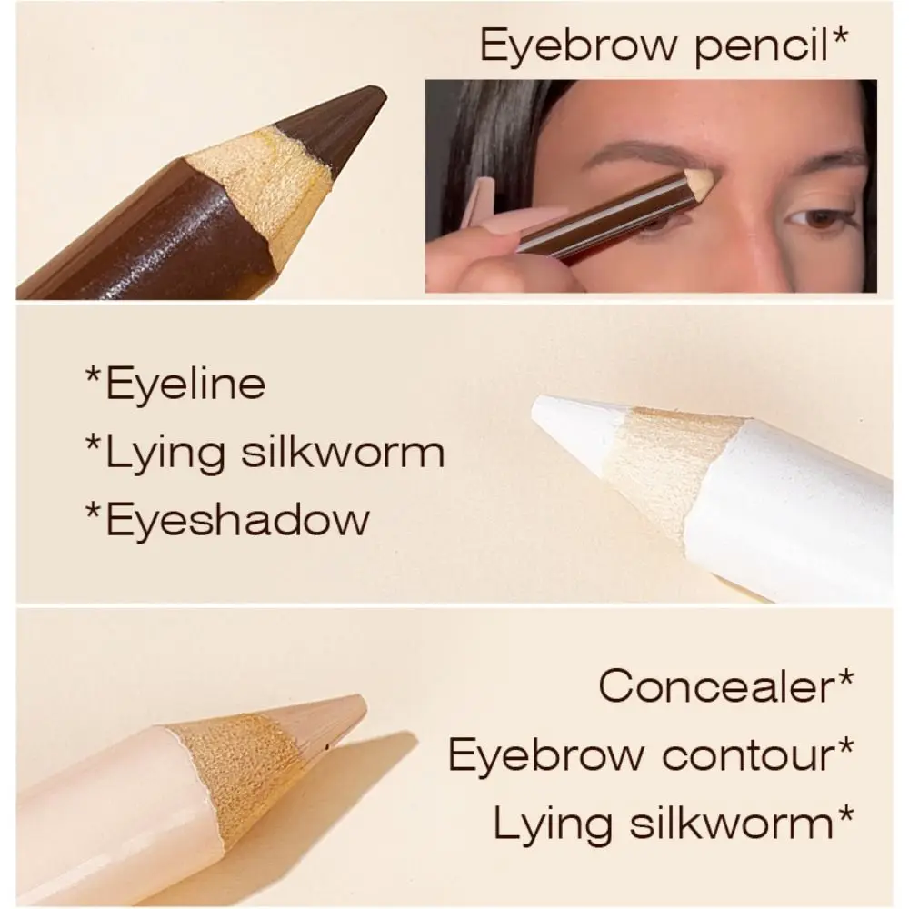 Stylo de Contour de maquillage 3 en 1, imperméable, longue durée, Eyeliner 3D, crayon à sourcils, couverture des cernes, cacher les imperfections, crème, 3 pièces/ensemble