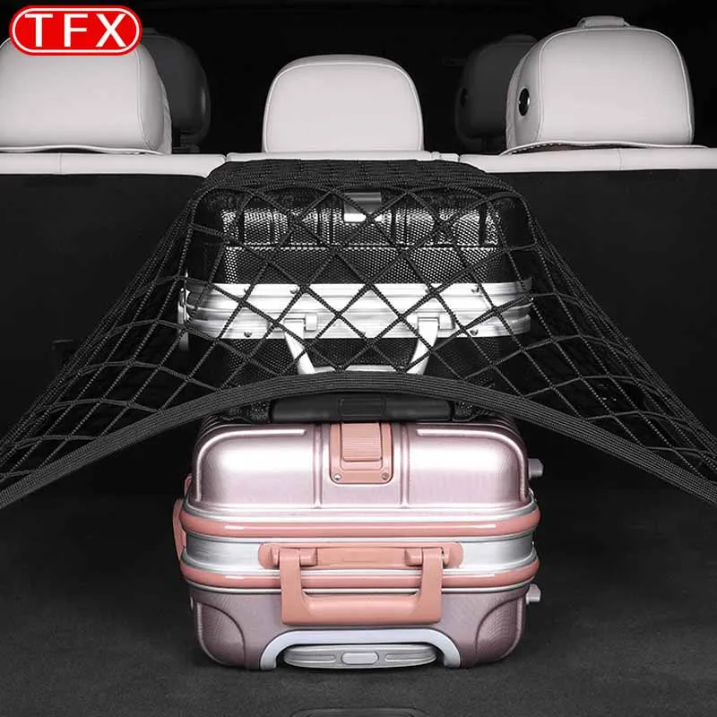 For Lixiang L7 L8 L9 Car Styling Trunk Fixed Mesh Box Pocket Rear Tailgate Storage Organizer Mesh Car Built-in Auto Accessories