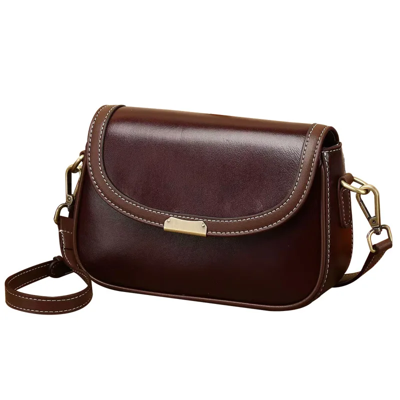 

Women's Bag 2023 New Fashion Versatile Cowhide Shoulder Bag Genuine Leather Ladies Crossbody Simple and Elegant Small Square Bag