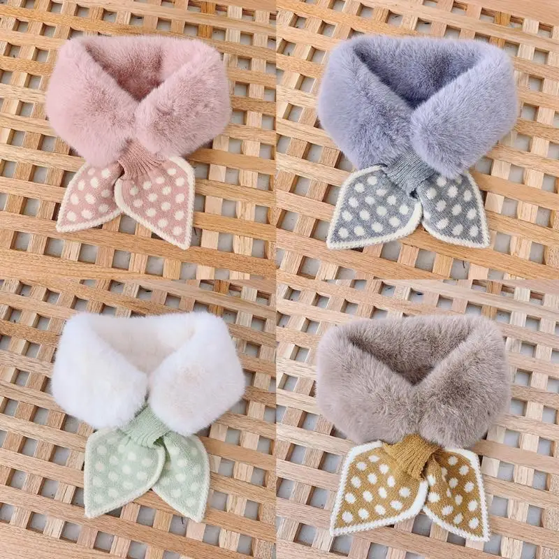 195e Peluche sciarpe per sciarpa in finta pelliccia in pelliccia Falso colletto Falso Polka