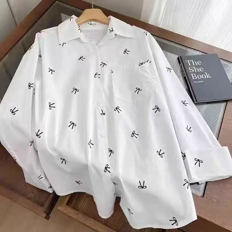 

Other Other Autumn None Turn-down Collar Polyester T-Shirts Blouse Long Sleeve Casual Women Basic