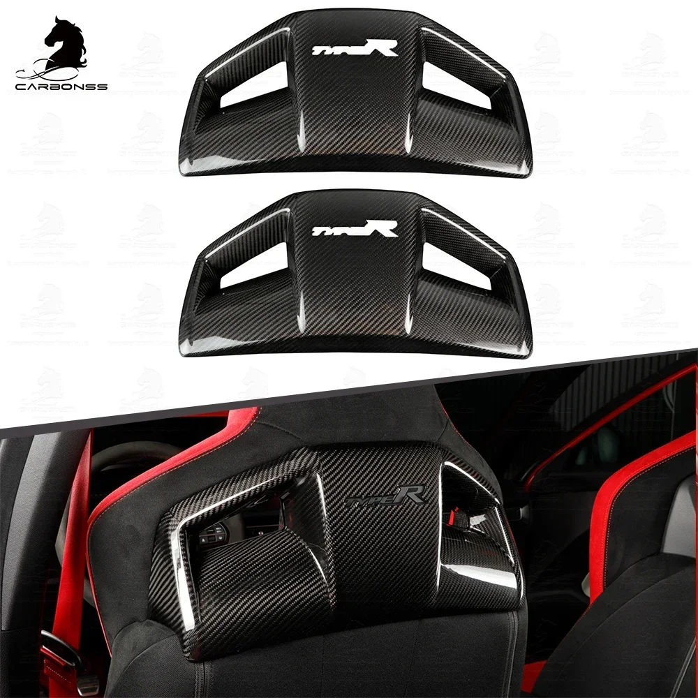 

Real Carbon Fiber Tuning Accessories Central Control Seat Stickers Seat Back Cover 2Pcs for 11th Gen Civic Type R FL5 2022+