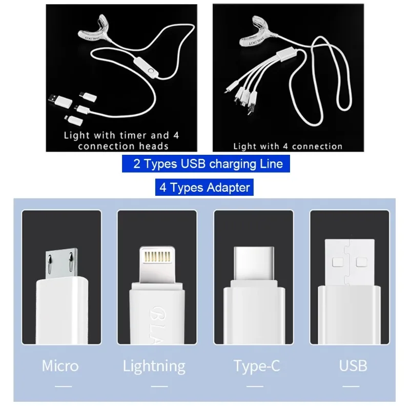 สมาร์ทจับเวลา 16 LED แสงเย็นชุดฟอกสีฟันฟันไวท์เทนนิ่งอุปกรณ์ฟอกสีฟันเจลเปอร์ออกไซด์ Oral Care ยาสีฟันสูตรเกลือผสมฟลูออไรด์ผสานพลังสมุนไพรฟันขาวสะอาดลดกลิ่นปาก Android IOS USB