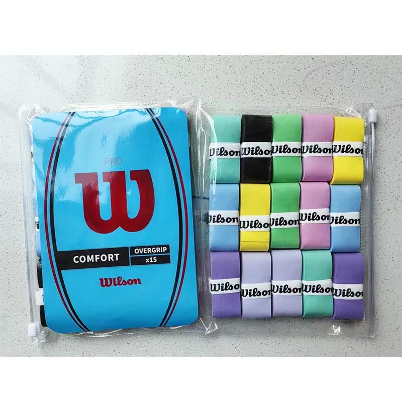 Wilson Tennis Overgrip Original Badminton Hand Glue Sticky Non-slip Racket Overgrip Badminton Tennis Beach Racket Sweatband 3PCS