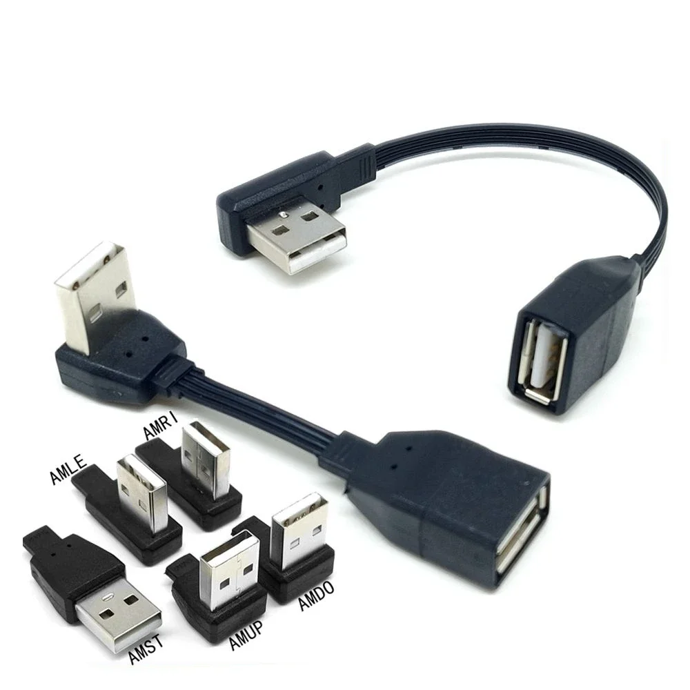 USB extension cable elbow 2.0 data cable with screw hole can be fixed with baffle male to female with ear 2.0 extension