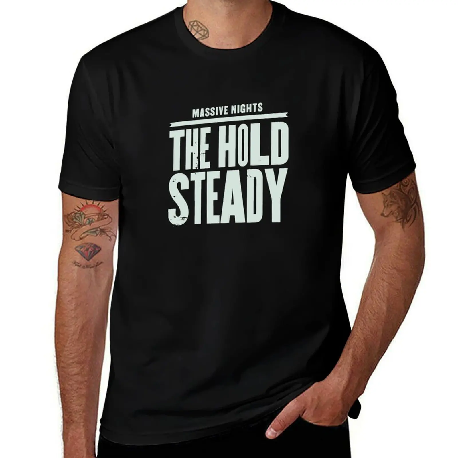 The Hold Steady Massive Nights T-Shirt Big Size Simple T-Shirt