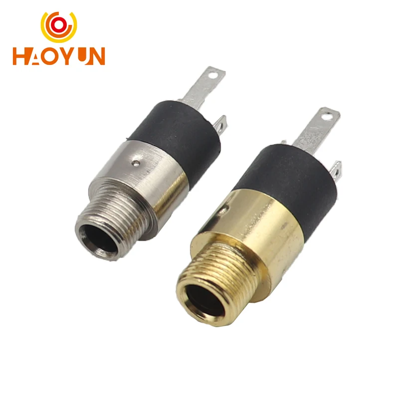 Conector cilíndrico de 3,5 MM para auriculares, conector hembra estéreo de piezas con tornillo 3,5, para Audio y vídeo, PJ392, PLA dorado, 20-5 PJ-392