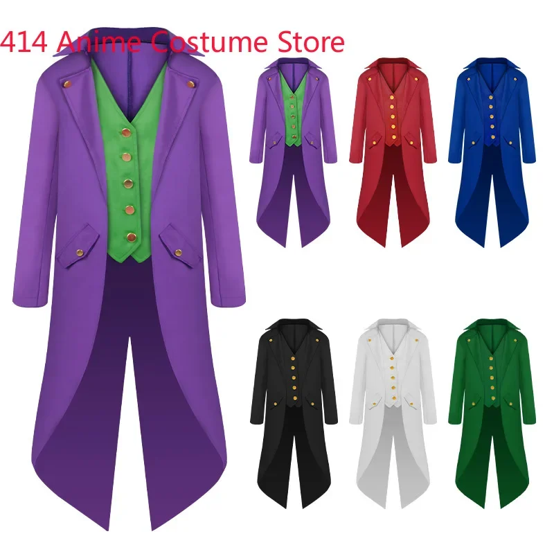 Classic Medieval Kids Costume Halloween Cosplay Trench Coat Vintage Prince Overcoat Victorian Renaissance Performance Costumes