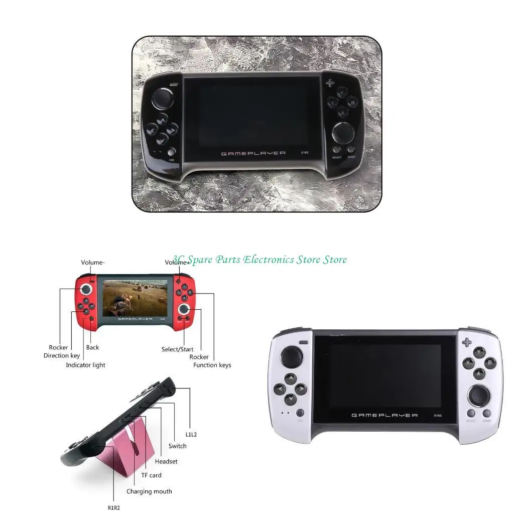 Console gioco portatile SZ X18Plus Schermo da 4,3 pollici Doppio joystick Supporto per giochi classici a 64 bit per il