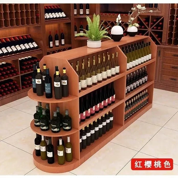 Island Cabinet Shelf Wine Display Cabinet Island Rack Wine Floor Display Rack