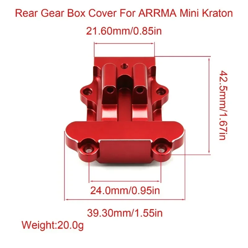 Aluminum Rear Gearbox covers For ARRMA 1/16 Mini Kraton 3S RC Car Upgrades Parts 2