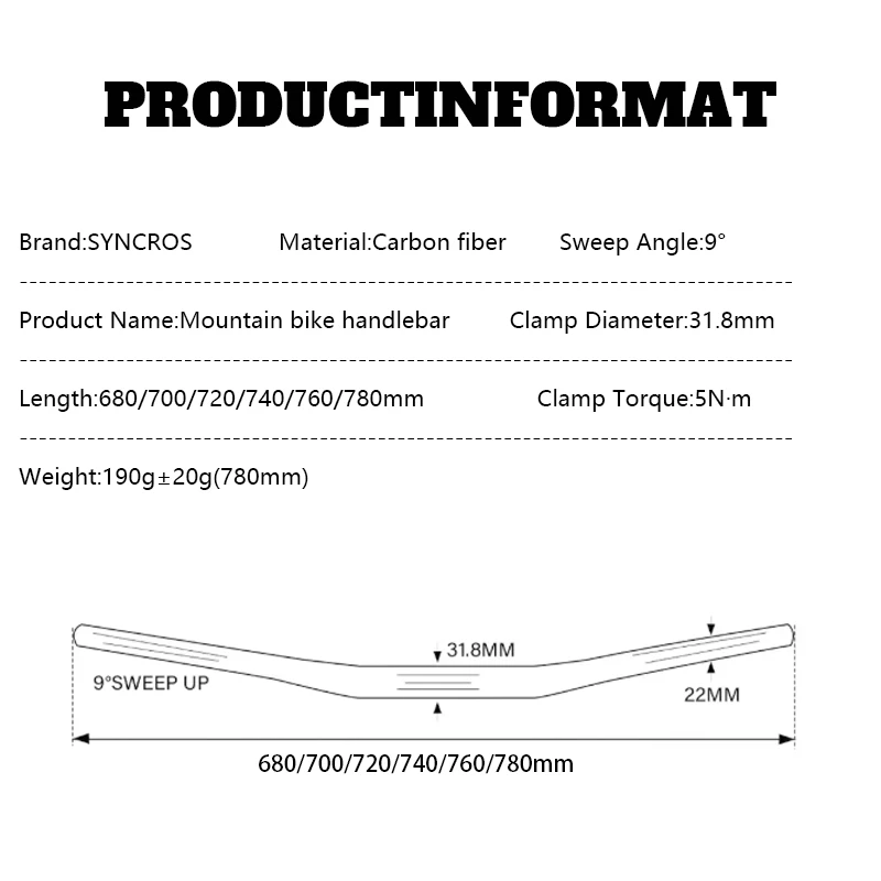 Syncros Carbonfaser MTB Lenker 9 Grad 31,8mm Matt Flach Mountainbike Lenker Fahrradzubehör – Detail 9