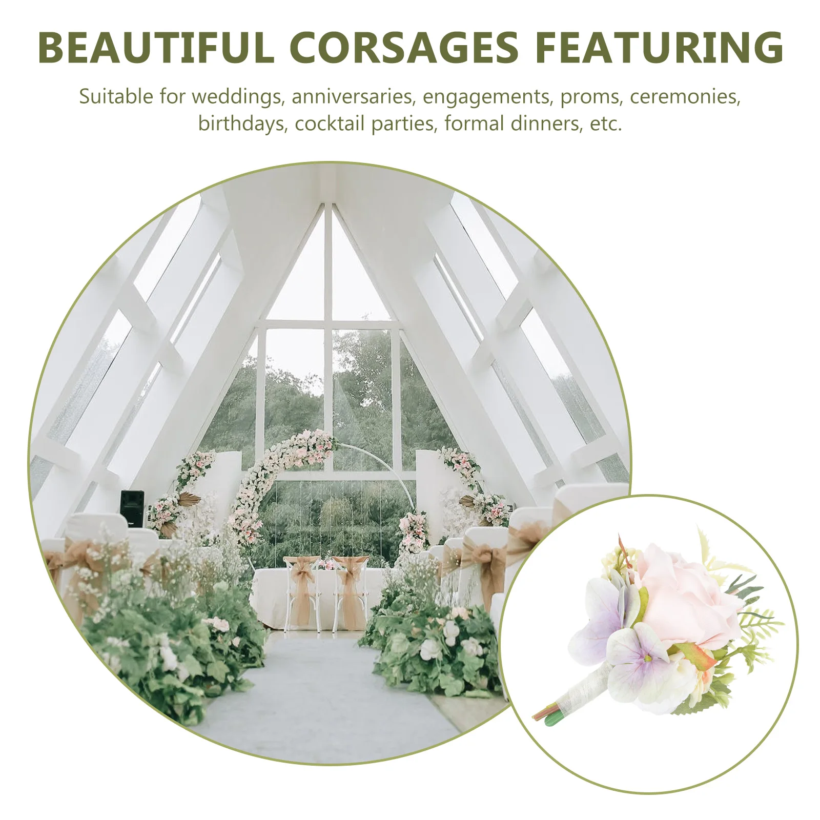 

2 Pcs Wedding Simulation Corsage Groom Decorations Brooch for Men Boutonniere Suit Mens Lapel Pins Artificial Flower