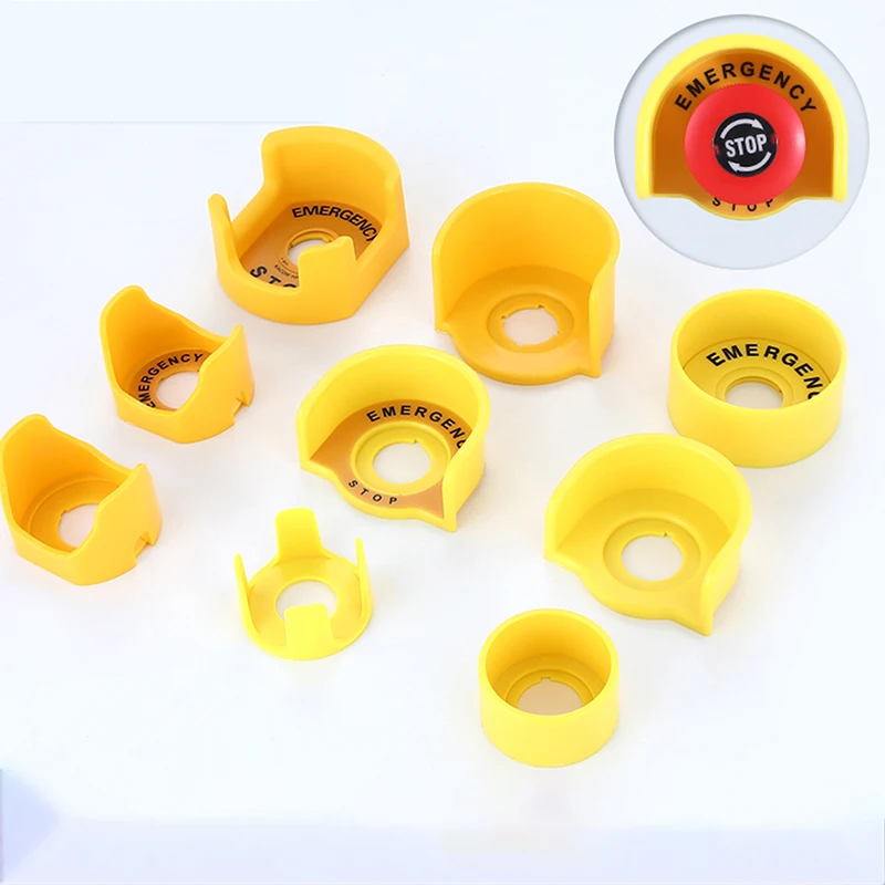 【BA】22mm Push Button Switch Protective Cover Protective Cover Anti-Missing Elevator Emergency Stop  Accessory Round Warning Ring