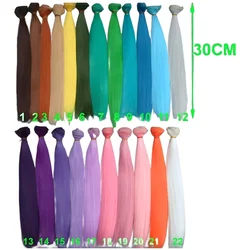 30cm*100cm doll hair Pink white green blue browncolor orange yellow color straight BJD doll trees diy doll wigs