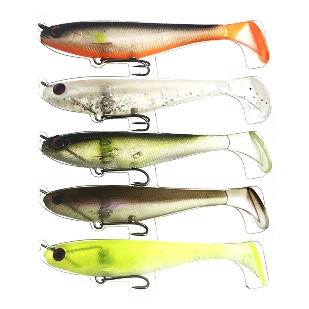 5pcs Realistic Swimbait Megabass Magdraft Swimbait Sinking Soft Fishing Lure T-Tail Wobblers Longlifespan Fishing Accessories