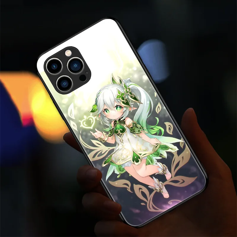 Japan Impact Anime LED Light Up Phone Case For Samsung Galaxy S20 S21 S22 S23 S24 S25 Plus Ultra Note 10 20 LED Flash Back Cover