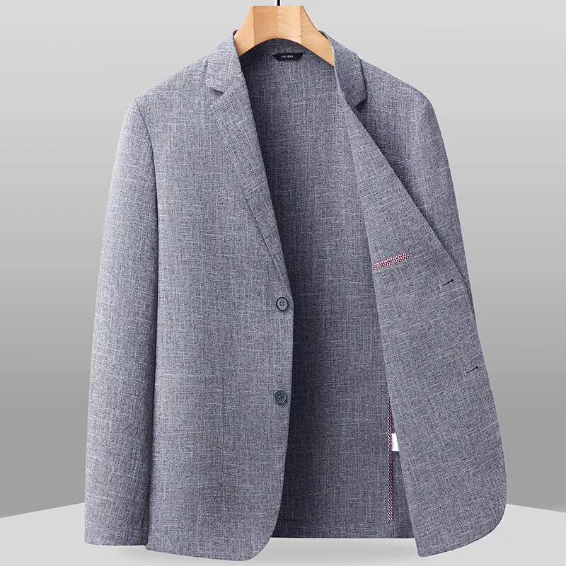 Blazer Summer Men's Fashion Gentleman Korean Version Trendy Performance Banquet Host Casual Ice Silk Sun-protective Clothing