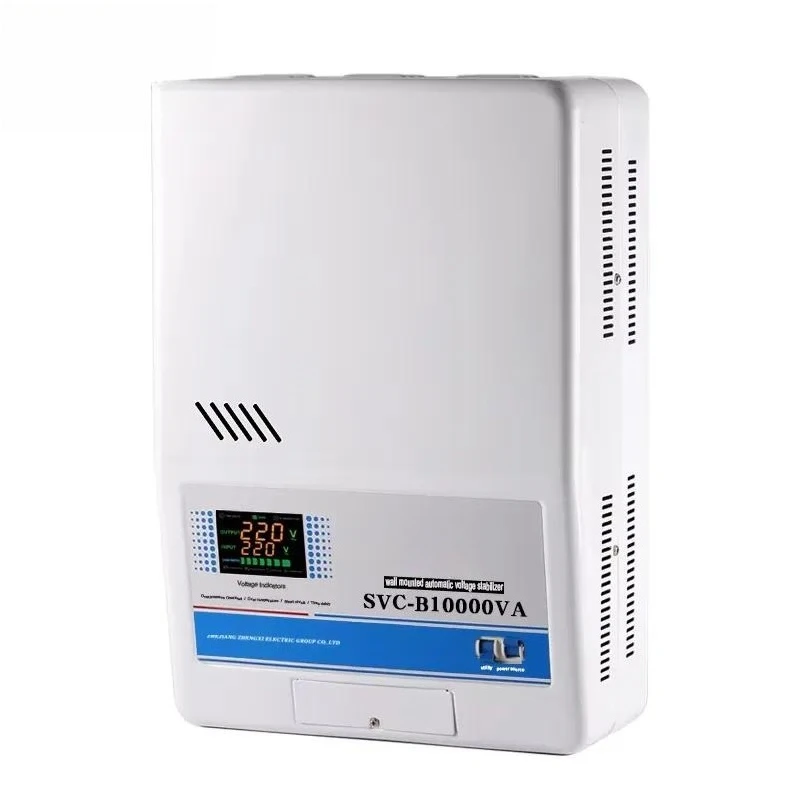 ZX Custom Factory Single Phase Automatic AVR Servo Motor Voltage Stabilizer 10KVA 12KVA Wall Mounted SVC Voltage Regulator AC