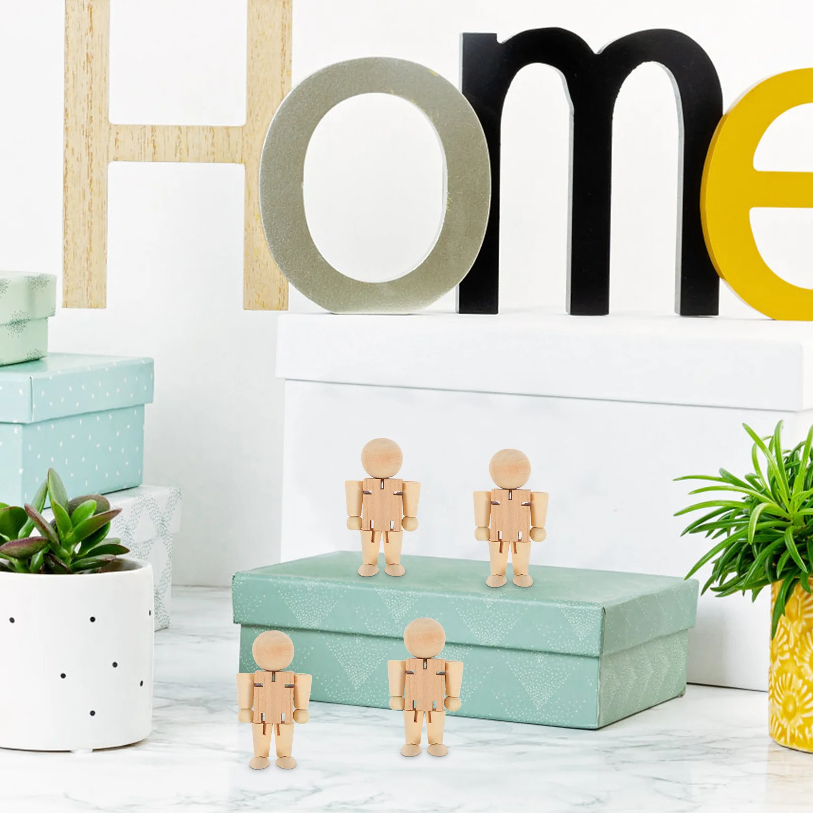 

4pcs Unfinished Wooden Peg Diy Paintable Figures For Kids Art Craft Kits Natural Wood People Shapes Wooden Nutcracker