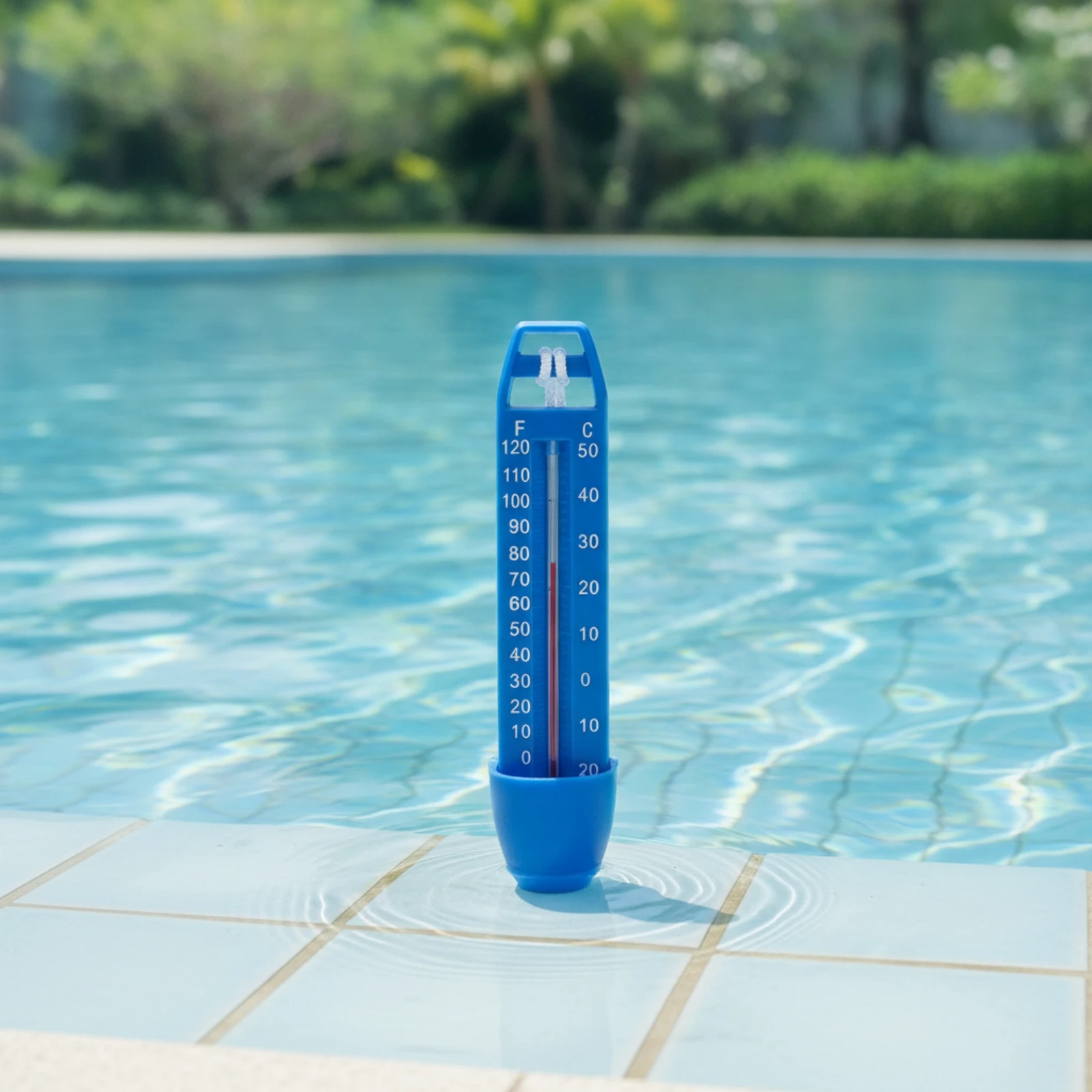 Floating Pool Thermometer with Cord Dual-Scale Pool Thermometer with String Accurate Non for Hot Tub, Spa