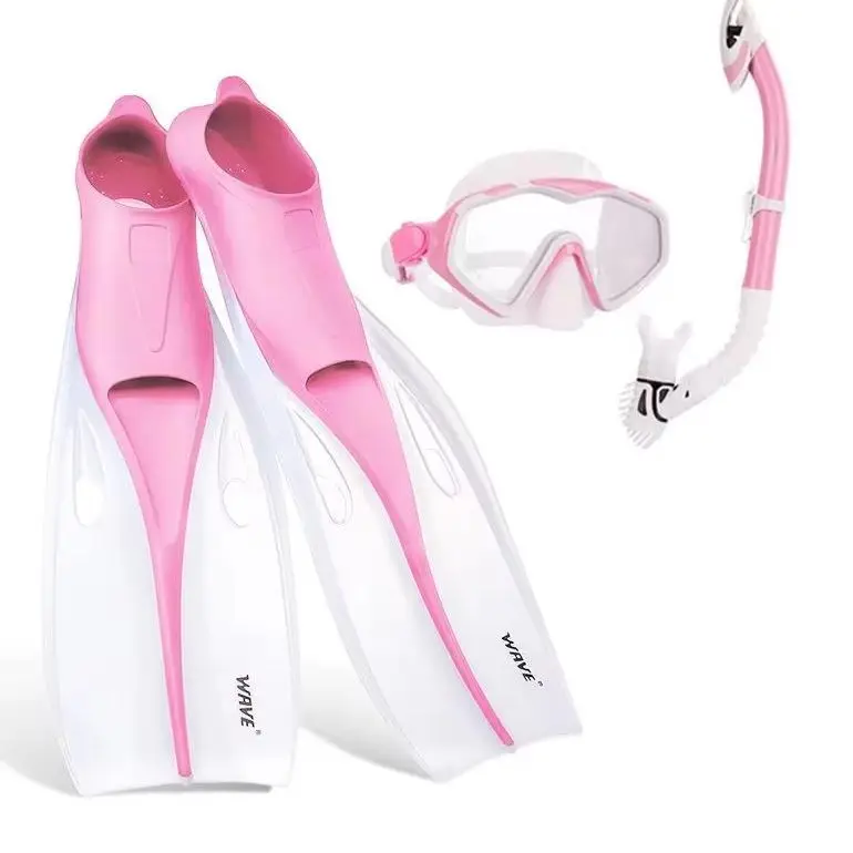 Full Dry Snorkel Diving Mask Set Anti‑Fog Gear with Long Swimming Fins for Adult Snorkeling Swimming Beach Pool Sea Water Sports