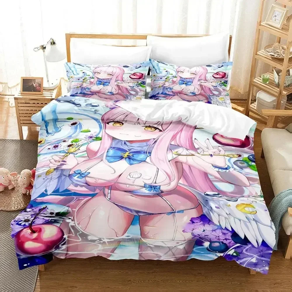 

Anime Blue Archive Misono Mika Printed Bed Set Duvet Cover Pillowcase Bedding Set Linen Sheet Quilt Cover Full Queen King Size