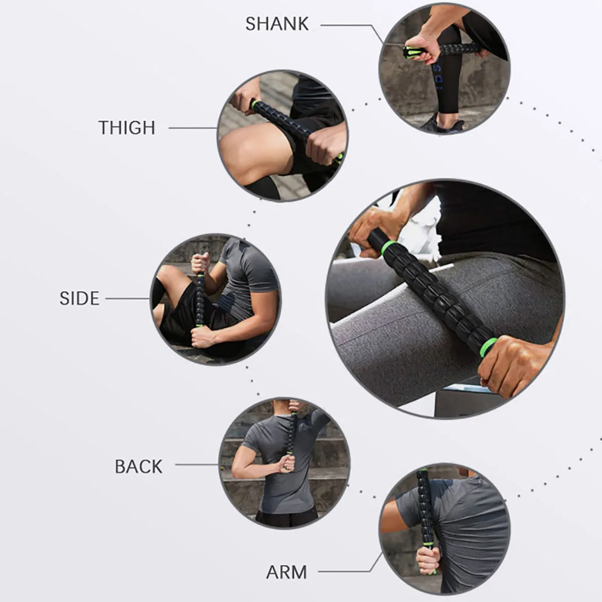 اليوغا عصا تدليك اليوغا اللياقة البدنية الذئب الأسنان العضلات عصا تدليك العجول الفخذين رباعية الرؤوس الذراع الساعد الاسترخاء قطعة أثرية الأسطوانة #3