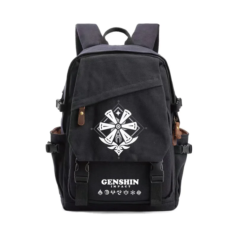 Plecak Genshin Impact Wysokiej Jakości Wytrzymała Torba Płócienna Xiao Paimon Kaedehara Kazuha Nadruk Plecak Szkolny dla Uczniów Plecaki Podróżne